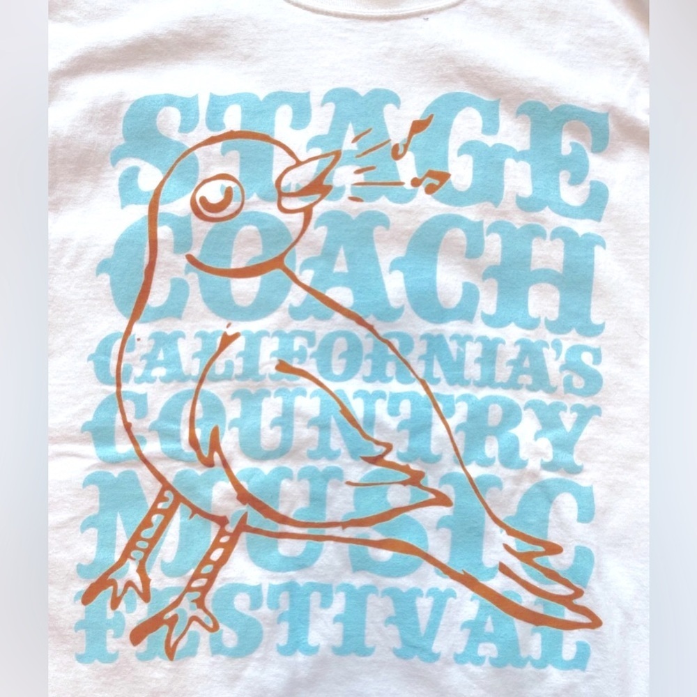 STAGECOACH FESTIVAL T-SHIRT ~ Tee with Singing Bird Graphic ~ Men’s Size Small